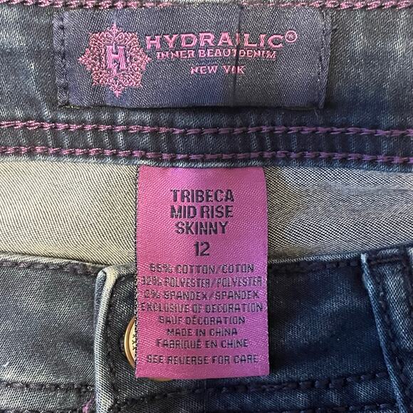 HYDRAULIC, SIZE 12, BLUE SKINNY JEANS WITH DESIGN - Picture 3 of 7